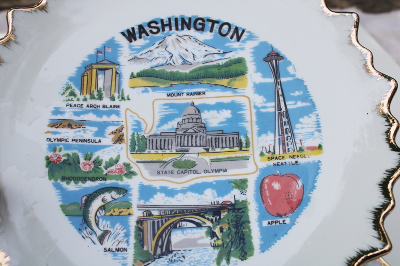 photo of collection of vintage souvenir plates mid-century kitsch wanderlust out west road trip #6