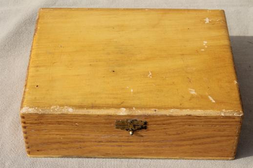 photo of collection of vintage wooden boxes, wood jewelry box, glove box, old cigar box #5