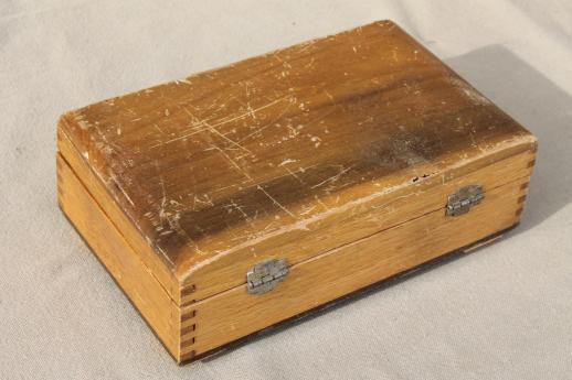 photo of collection of vintage wooden boxes, wood jewelry box, glove box, old cigar box #12