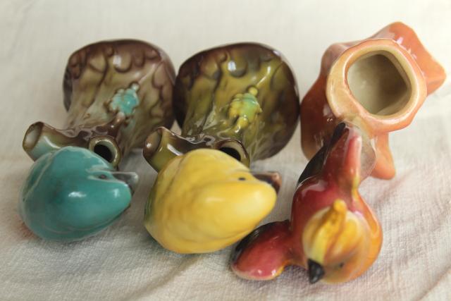 photo of collection vintage bird figurine figural flower holders frog style vases #2