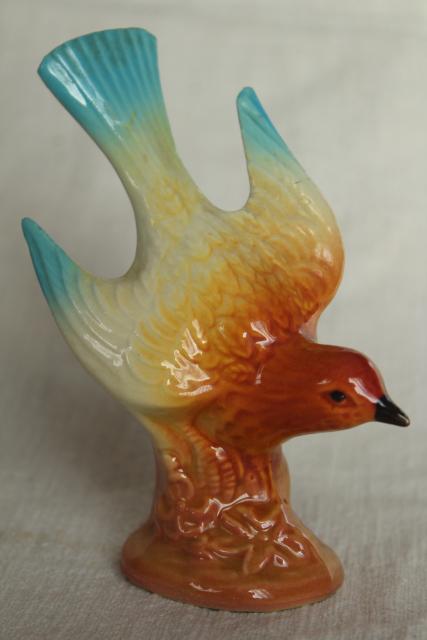 photo of collection vintage bird figurine figural flower holders frog style vases #4