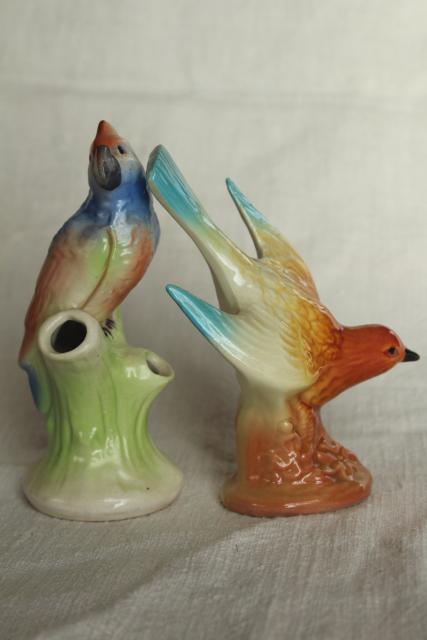 photo of collection vintage bird figurine figural flower holders frog style vases #8