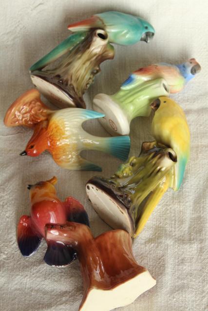 photo of collection vintage bird figurine figural flower holders frog style vases #11