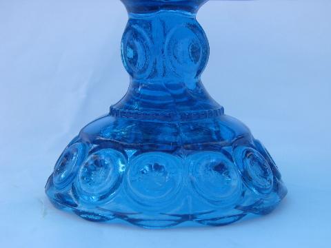 photo of colonial blue moon & star pattern glass, salver / rolled edge compote #4