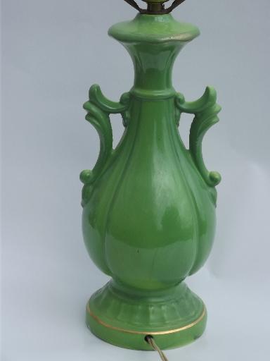 photo of colonial courting couple painted china table lamp, 1940s vintage #3