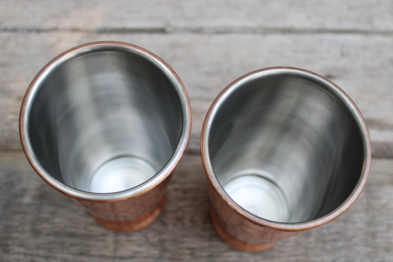 photo of copper plated stainless tumblers, modern metal vases or drinking glasses  #5
