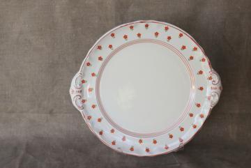 catalog photo of cottage chic vintage hand painted Japan china tray or server, cozy style cake plate