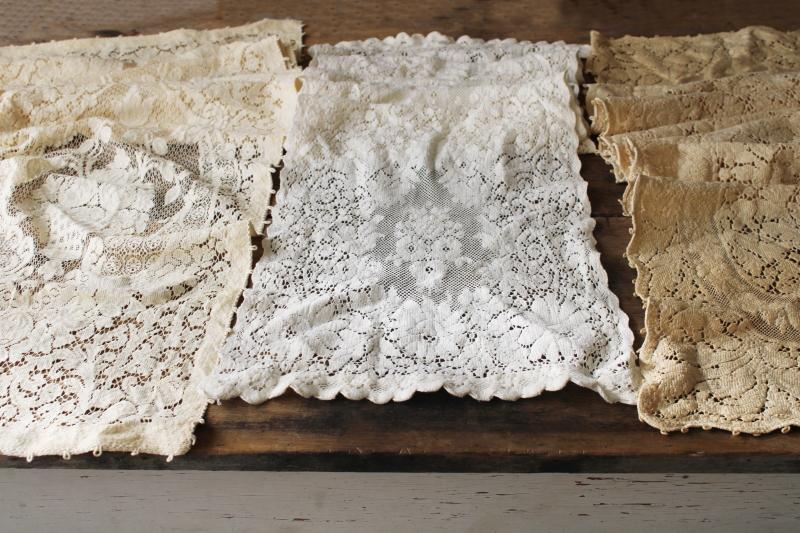 photo of cottage chic vintage lace table runners, Quaker lace type thick soft heavy cotton #5