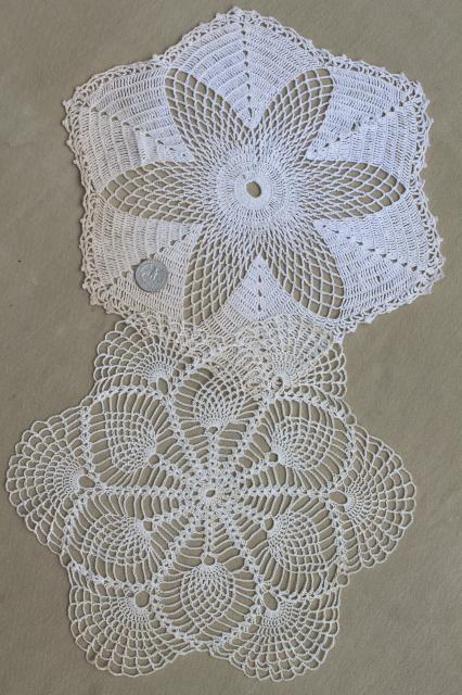 photo of cottage style crochet doily lot, vintage & new cotton lace doilies in all sizes #5