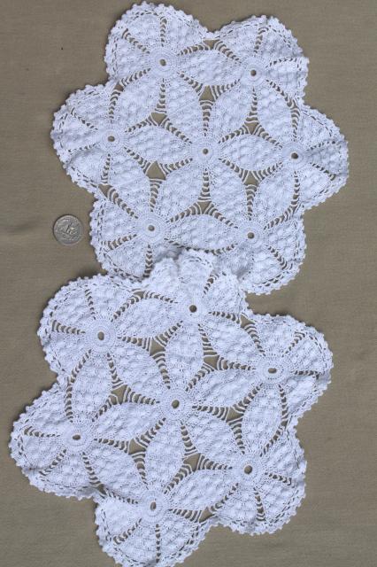 photo of cottage style crochet doily lot, vintage & new cotton lace doilies in all sizes #6