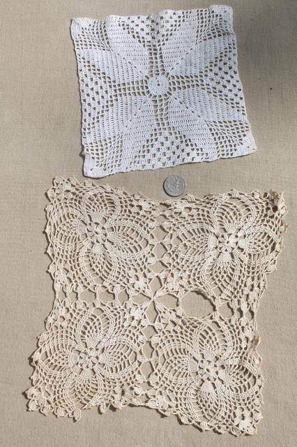 photo of cottage style crochet doily lot, vintage & new cotton lace doilies in all sizes #10