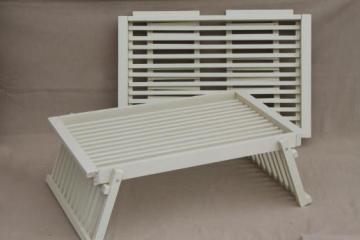 catalog photo of cottage style folding wood lap trays, breakfast tray set Country Diary of an Edwardian Lady