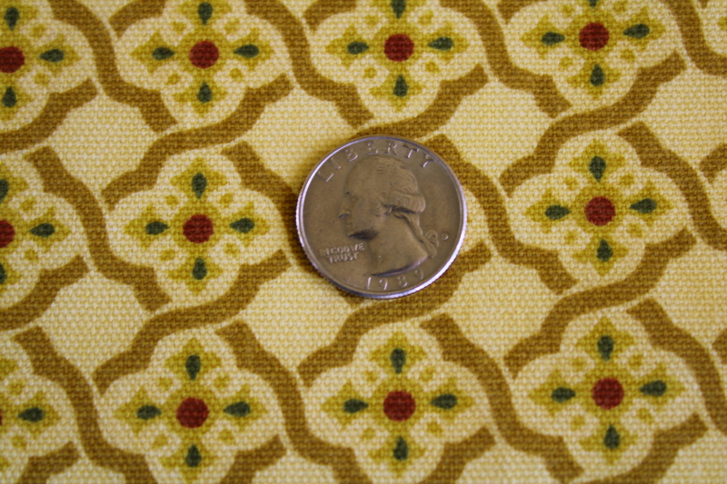 photo of cottagecore home decor cotton fabric, vintage Laura Ashley style small scale print yellow gold #3