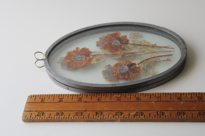 photo of cottagecore natural wildflowers glass suncatchers, dried pressed flowers handcrafted 70s vintage  #5