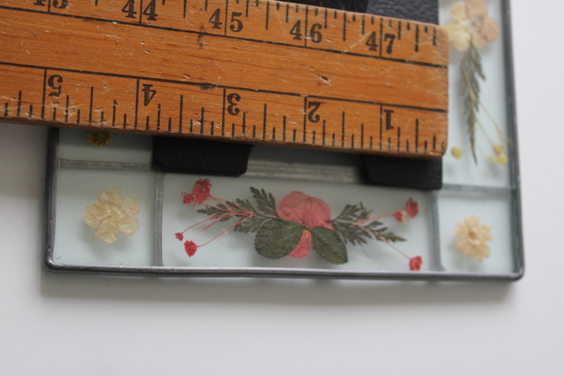 photo of cottagecore picture frame, pressed flowers leaded glass frame w/ easel stand  #7
