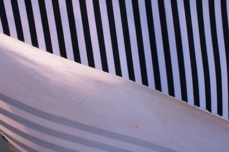 photo of cotton canvas fabric midnight navy blue & white striped print modern farmhouse coastal #3