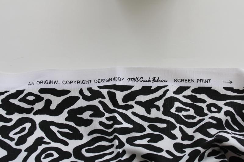 photo of cotton canvas fabric, retro black & white spotted leopard animal print  #3