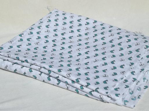 photo of cotton plisse fabric w/ tiny dolphins novelty print, preppy beach style! #2