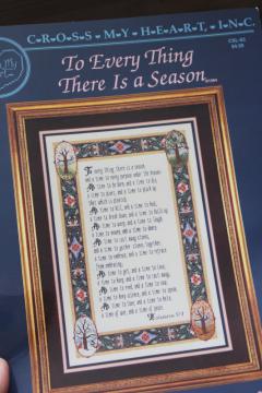 catalog photo of counted cross stitch chart To Every Thing There Is A Season, Bible verse Ecclesiastes 3 1-8