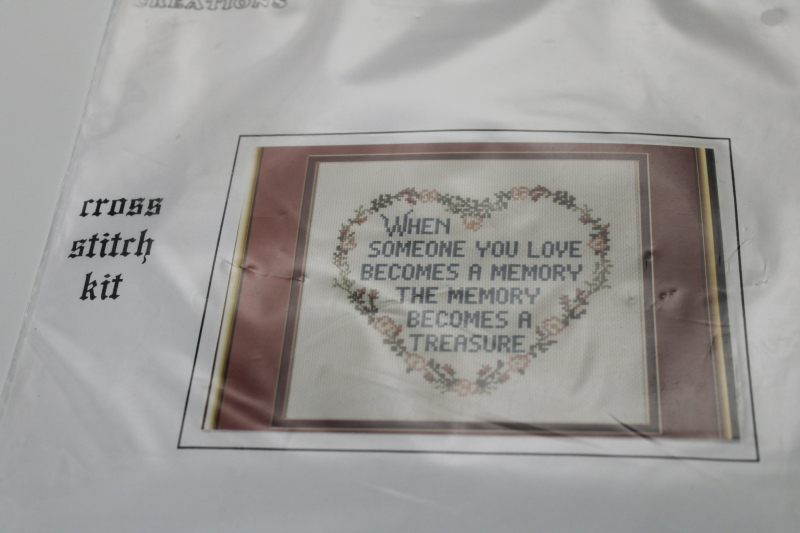 photo of counted cross stitch embroidery kit When Someone You Love Becomes A Memory heart #1