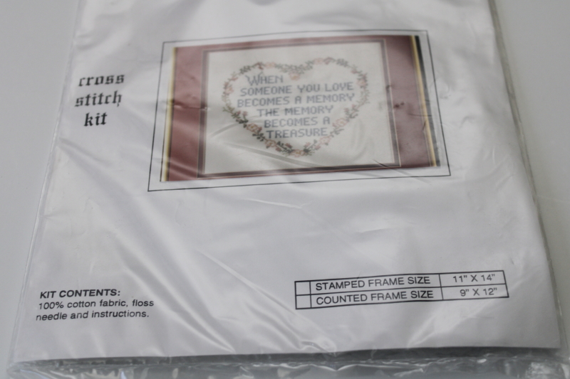 photo of counted cross stitch embroidery kit When Someone You Love Becomes A Memory heart #2