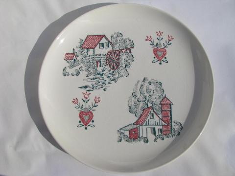 photo of country folk old-fashioned farm scenes dishes for 12, vintage Stetson / Marcrest #3