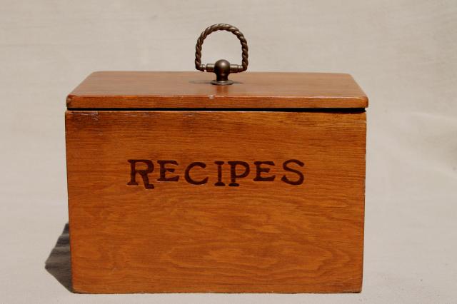 photo of country kitchen vintage pine wood recipe boxes & wooden knife box carrier tray #5