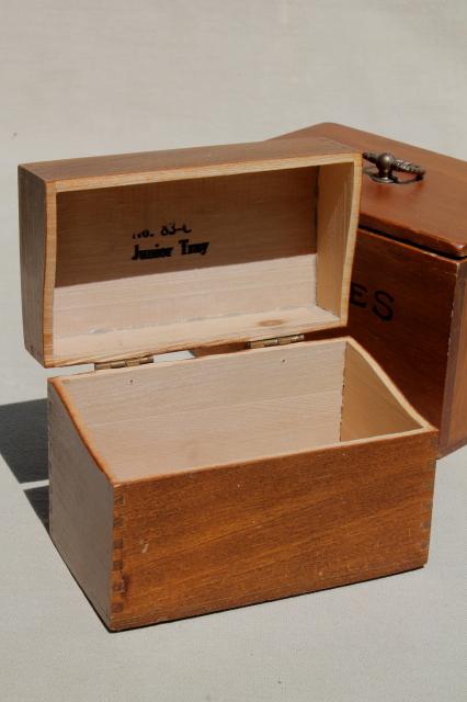 photo of country kitchen vintage pine wood recipe boxes & wooden knife box carrier tray #9