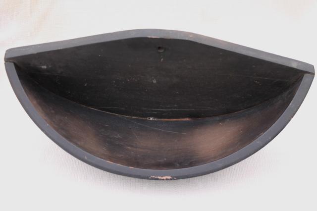 photo of country primitive vintage pine wood bowl wall box, farmhouse kitchen decor #7