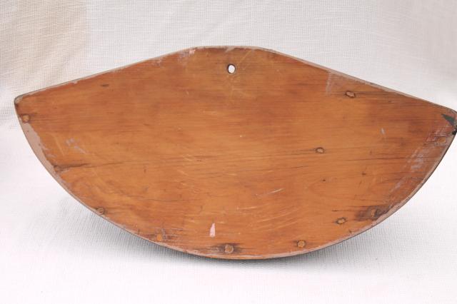 photo of country primitive vintage pine wood bowl wall box, farmhouse kitchen decor #8