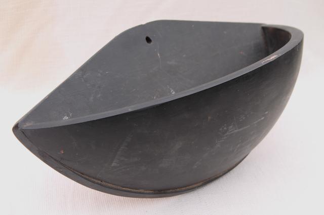 photo of country primitive vintage pine wood bowl wall box, farmhouse kitchen decor #10