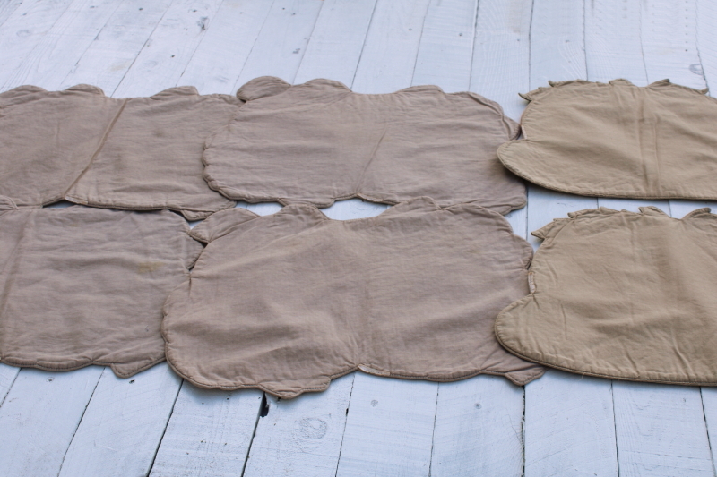 photo of country pumpkin patchwork quilt cotton placemats, fall harvest season table linens  #5