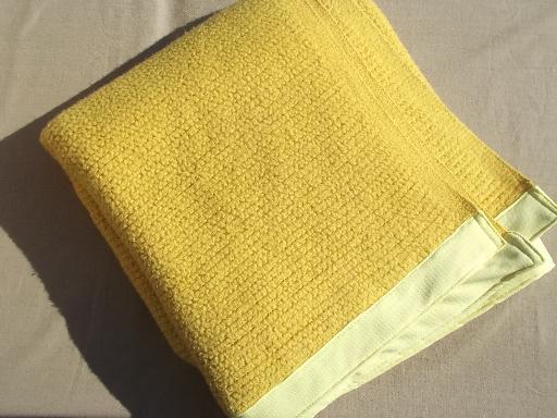 photo of cozy old acrylic blankets, lot of vintage gold blankets for camp / camping #6