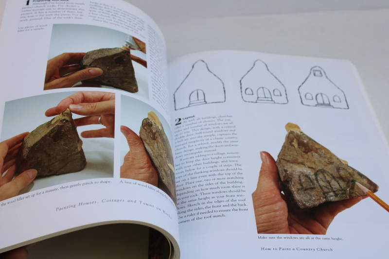 photo of craft book Painting Houses & Towns on Rocks, pet rock village or replica of your home  #4