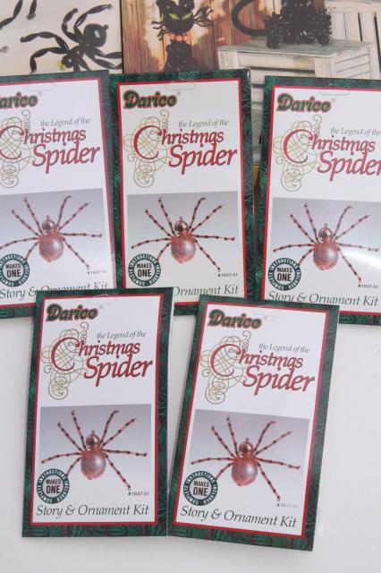 photo of craft kits lot Christmas Spiders ornaments & spider & black cat Halloween decorations #8