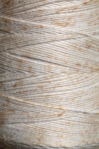 photo of creamy white antique colors primitive grubby old spools of vintage cotton cord thread #7