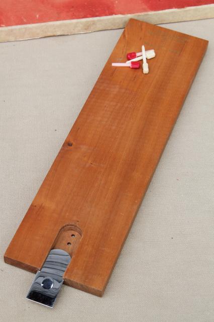 photo of cribbage board lot, 4 vintage wood   card game  boards w/ pegs Drueke #13