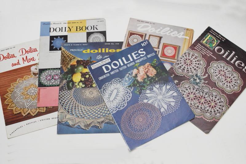 photo of crochet doily patterns, doilies vintage needlework booklets lot Star Coats & Clark #1