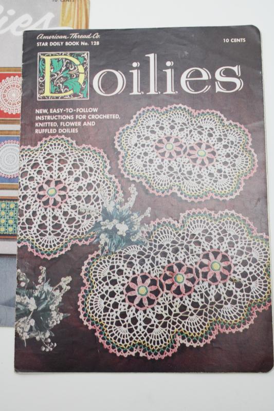 photo of crochet doily patterns, doilies vintage needlework booklets lot Star Coats & Clark #3