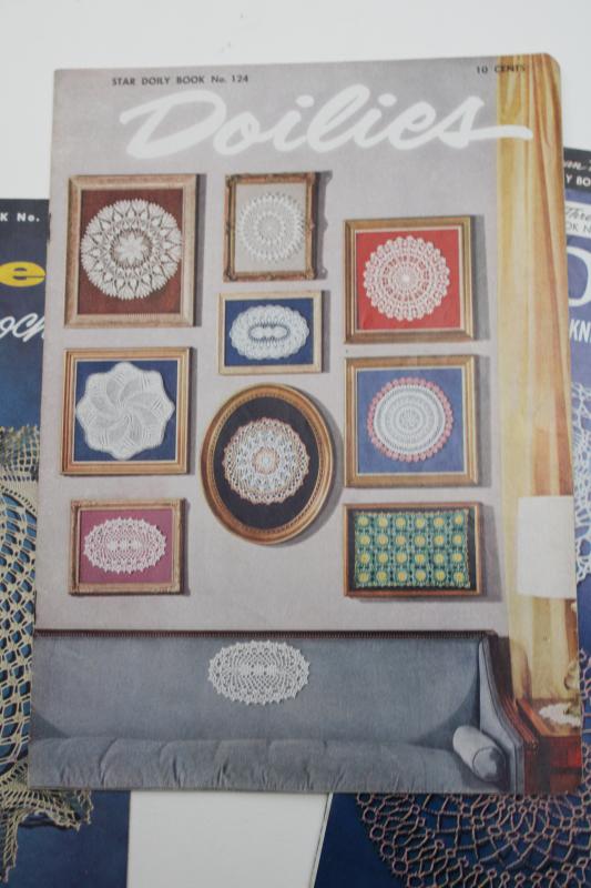 photo of crochet doily patterns, doilies vintage needlework booklets lot Star Coats & Clark #4