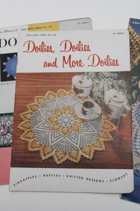 photo of crochet doily patterns, doilies vintage needlework booklets lot Star Coats & Clark #7