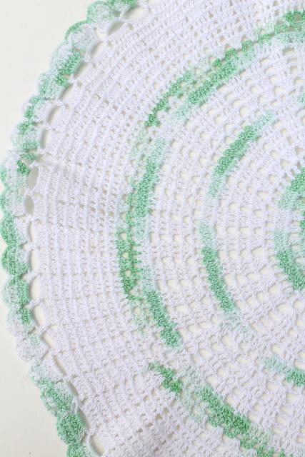 photo of crochet flower doily lot, vintage lace doilies pretty colored thread flowers #10