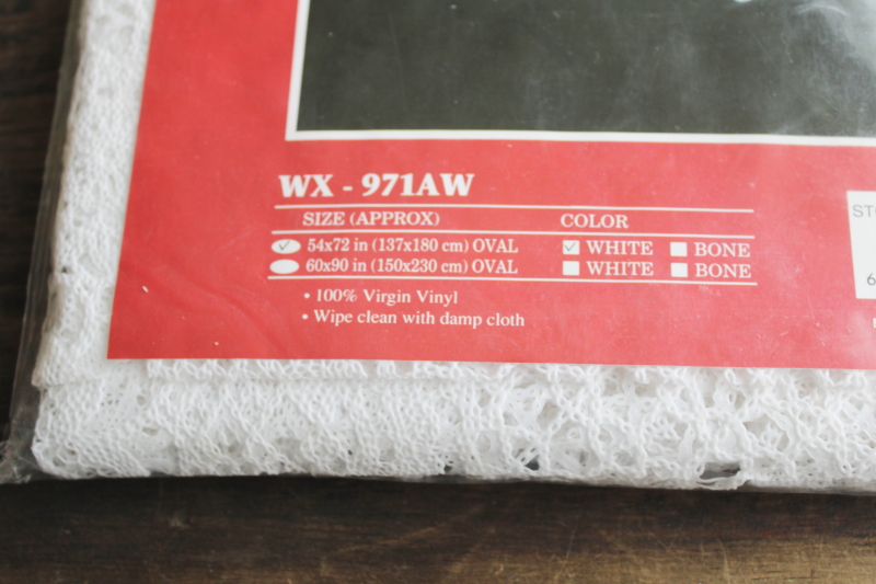 photo of crochet lace look white plastic vinyl tablecloth sealed in package, never used  #2