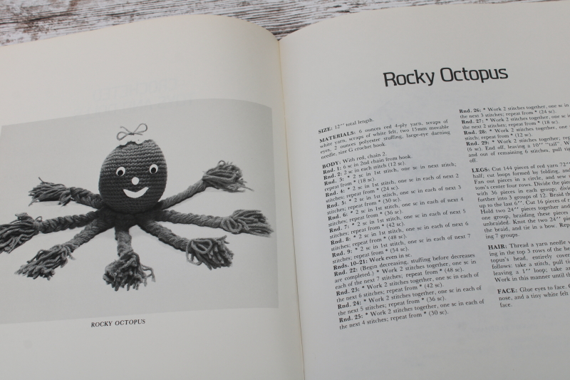 photo of crocheted dolls & stuffed toys, baby animals to crochet vintage needlework pattern booklets lot  #2