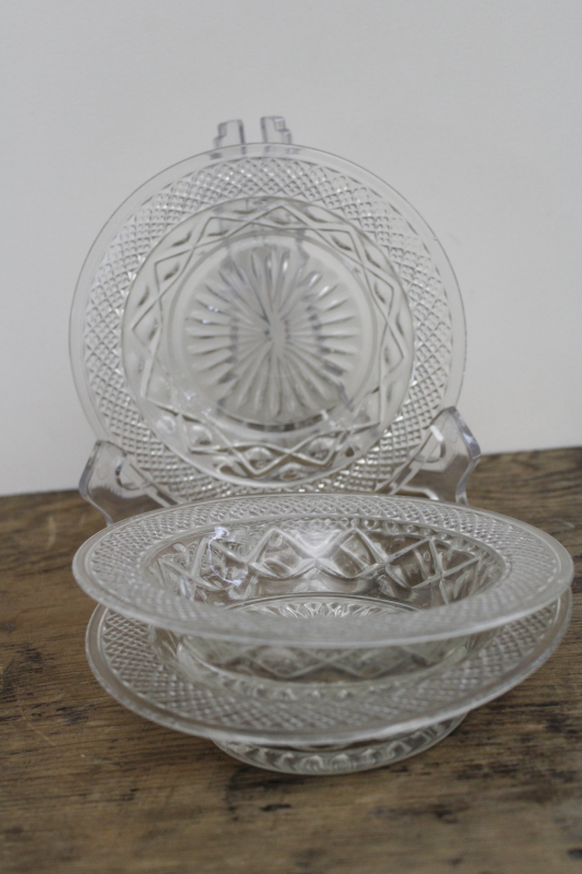 photo of crystal clear Cape Cod pattern Imperial glass cereal bowls or baked apple dishes #3