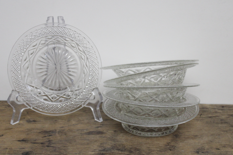 photo of crystal clear Cape Cod pattern Imperial glass cereal bowls or baked apple dishes #5