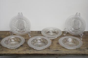 crystal clear Cape Cod pattern Imperial glass cereal bowls or baked apple dishes