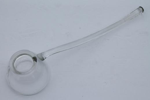 photo of crystal clear glass punch ladle, vintage punch bowl ladle #5