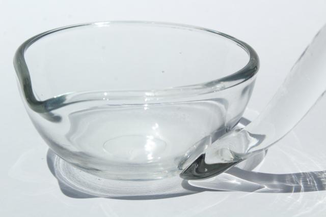 photo of crystal clear glass punch ladle, vintage punch bowl ladle for wedding or parties #5