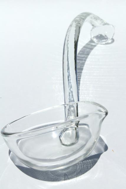 photo of crystal clear glass punch ladle, vintage punch bowl ladle for wedding or parties #7